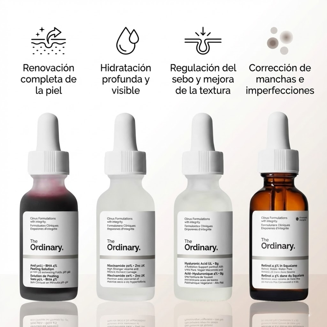 Oferta Especial 4x1: The Ordinary™️: Combo Facial de The Ordinary para Hidratación, Renovación y Control de Imperfecciones